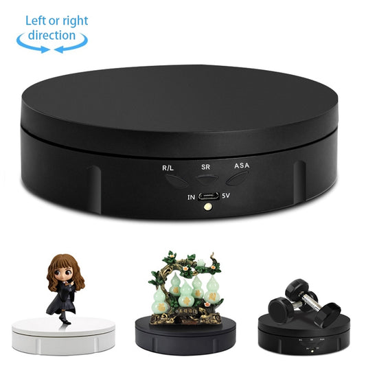 14.6cm USB Electric Rotating Turntable Display Stand Video Shooting Props Turntable for Photography, Load: 10kg, 14.6cm, 14.6cm(Black Mirror), 14.6cm (White Mirror)