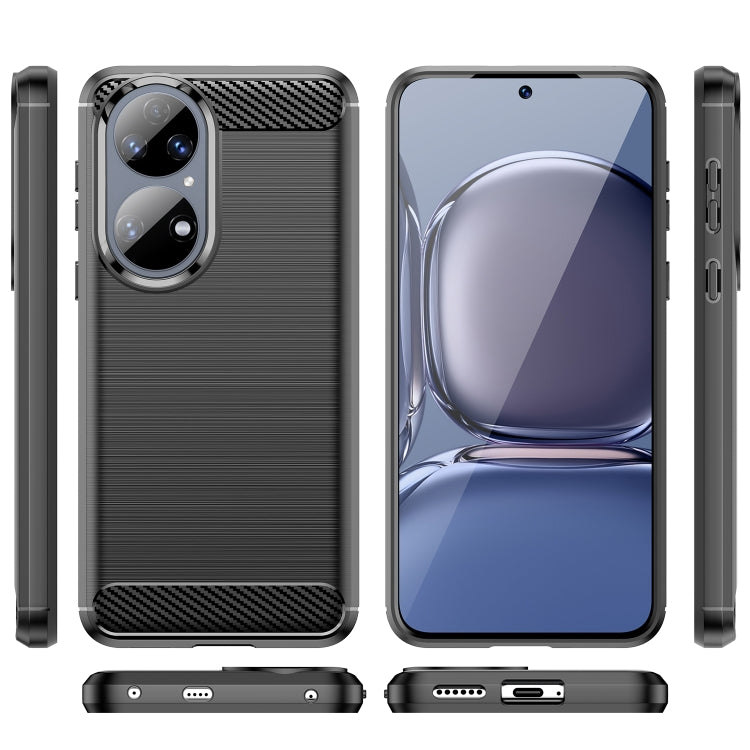 Brushed Texture Carbon Fiber TPU Case, For Huawei P50, For Huawei P50 Pro, For Asus ROG Phone 5