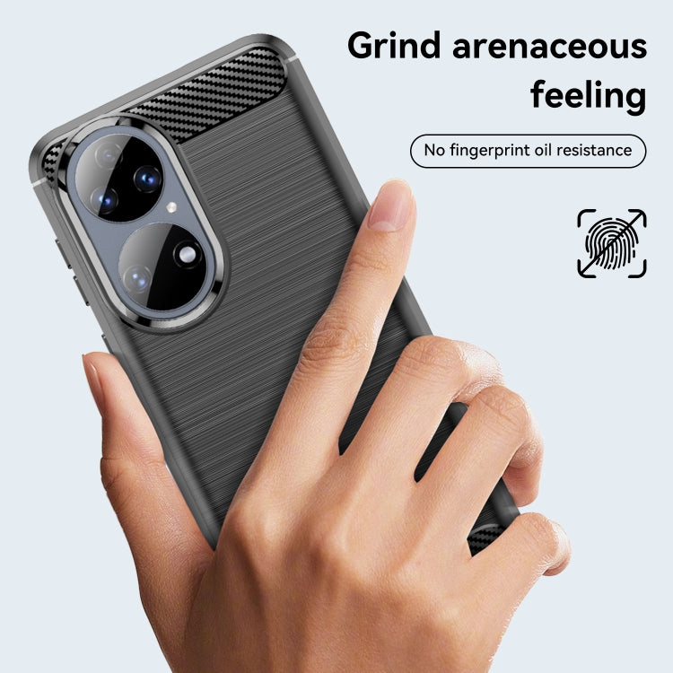 Brushed Texture Carbon Fiber TPU Case, For Huawei P50, For Huawei P50 Pro, For Asus ROG Phone 5
