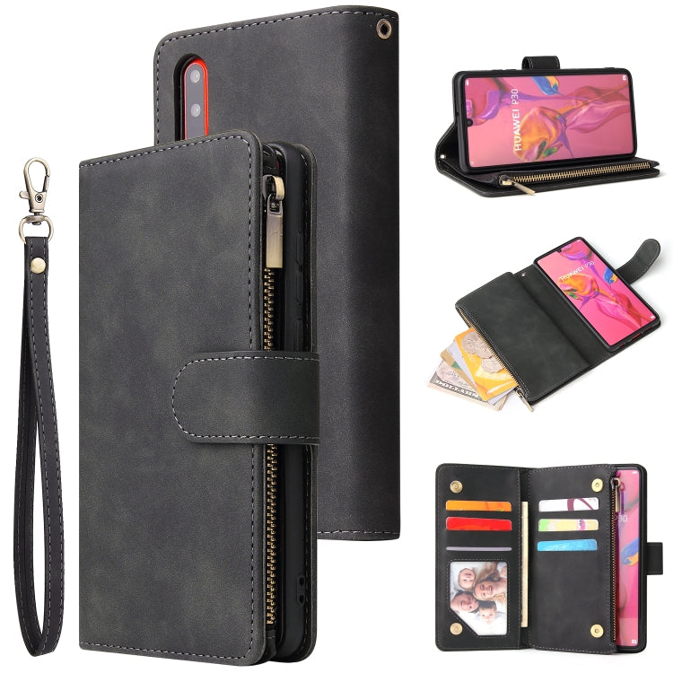 Multifunctional Retro Frosted Horizontal Flip Leather Case with Card Slot & Holder & Zipper Wallet & Photo Frame & Lanyard, For Huawei P20 lite (2019), For Huawei P20 Pro, For Huawei P30, For Huawei P30 Lite, For Huawei P30 Pro, For Huawei Honor 20    ...