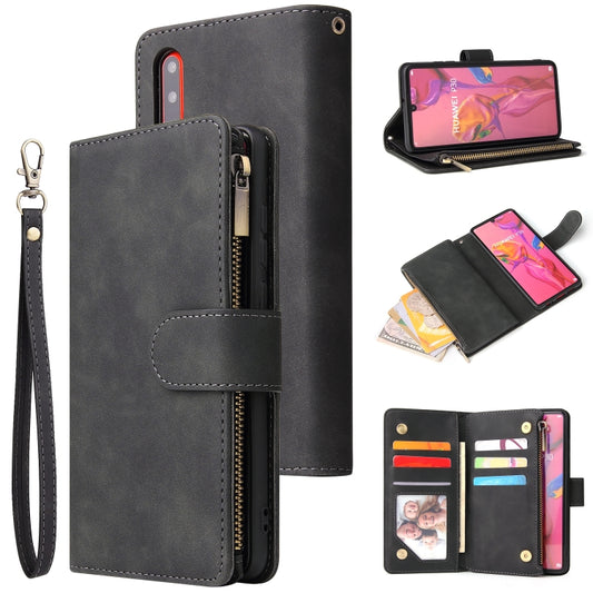 Multifunctional Retro Frosted Horizontal Flip Leather Case with Card Slot & Holder & Zipper Wallet & Photo Frame & Lanyard, For Huawei P20 lite (2019), For Huawei P20 Pro, For Huawei P30, For Huawei P30 Lite, For Huawei P30 Pro, For Huawei Honor 20    ...