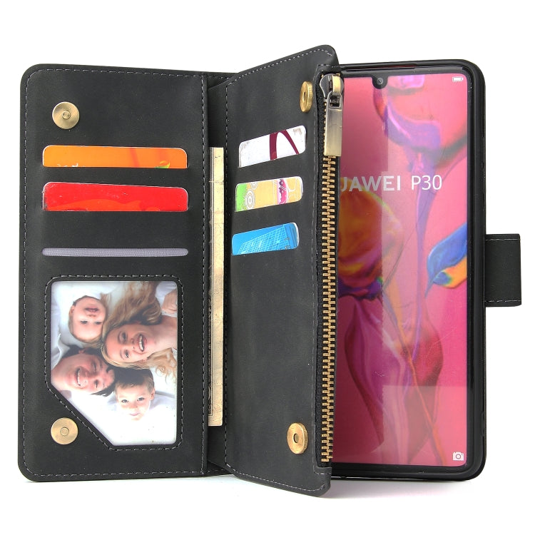 Multifunctional Retro Frosted Horizontal Flip Leather Case with Card Slot & Holder & Zipper Wallet & Photo Frame & Lanyard, For Huawei P20 lite (2019), For Huawei P20 Pro, For Huawei P30, For Huawei P30 Lite, For Huawei P30 Pro, For Huawei Honor 20    ...
