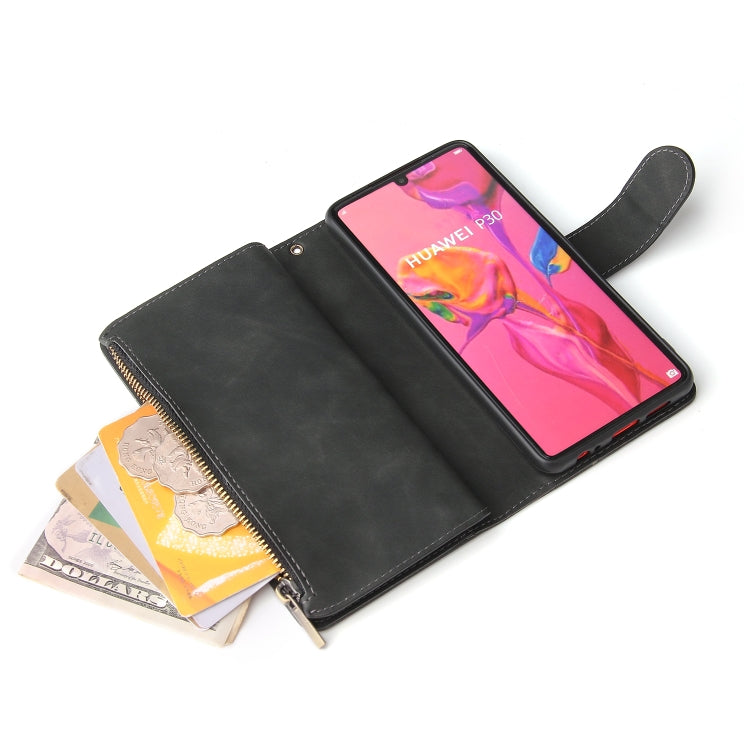 Multifunctional Retro Frosted Horizontal Flip Leather Case with Card Slot & Holder & Zipper Wallet & Photo Frame & Lanyard, For Huawei P20 lite (2019), For Huawei P20 Pro, For Huawei P30, For Huawei P30 Lite, For Huawei P30 Pro, For Huawei Honor 20    ...