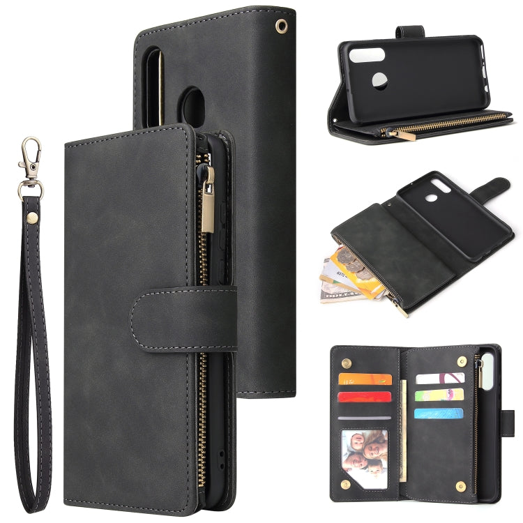 Multifunctional Retro Frosted Horizontal Flip Leather Case with Card Slot & Holder & Zipper Wallet & Photo Frame & Lanyard, For Huawei P20 lite (2019), For Huawei P20 Pro, For Huawei P30, For Huawei P30 Lite, For Huawei P30 Pro, For Huawei Honor 20    ...