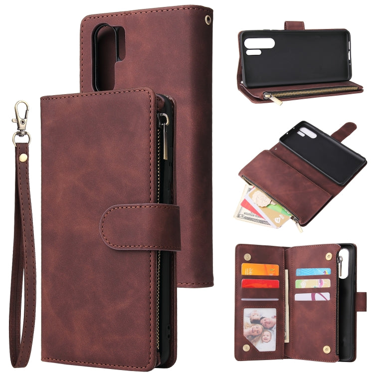 Multifunctional Retro Frosted Horizontal Flip Leather Case with Card Slot & Holder & Zipper Wallet & Photo Frame & Lanyard, For Huawei P20 lite (2019), For Huawei P20 Pro, For Huawei P30, For Huawei P30 Lite, For Huawei P30 Pro, For Huawei Honor 20    ...