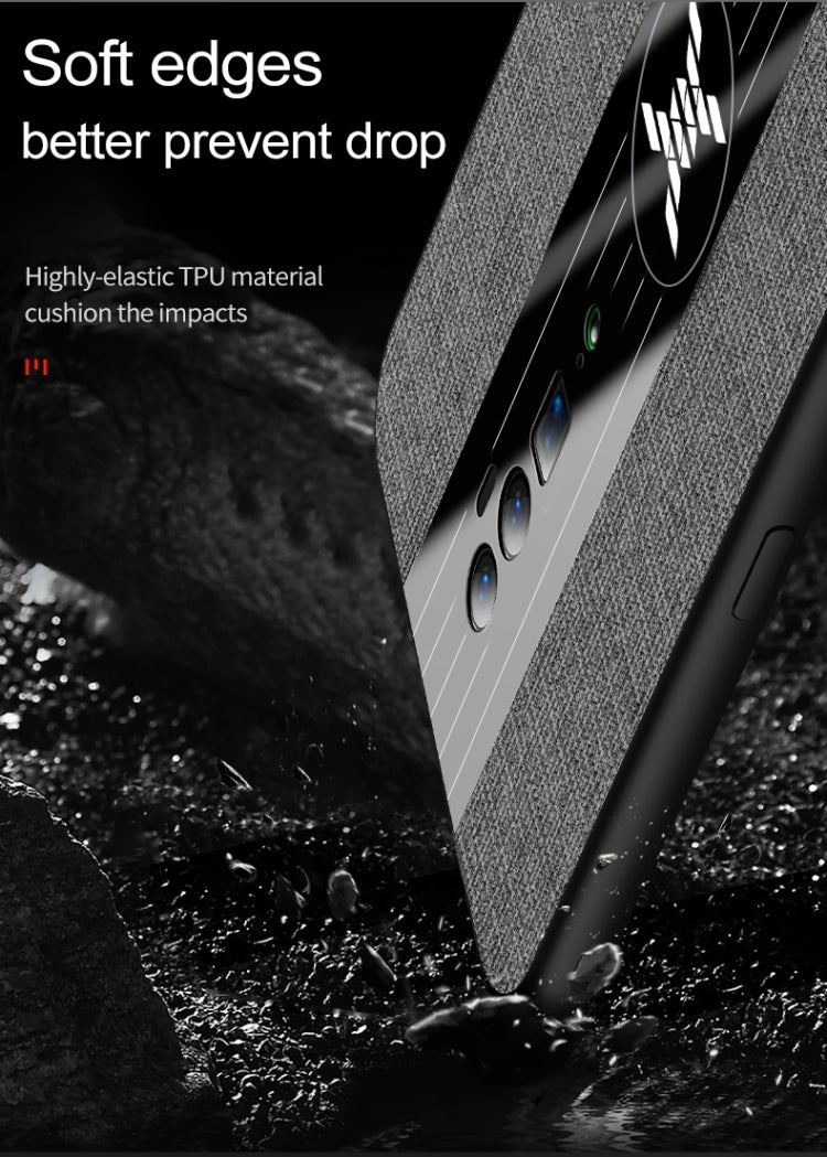 XINLI Stitching Cloth Textue Shockproof TPU Protective Case, For OPPO Reno Z, For OPPO Reno 10x Zoom