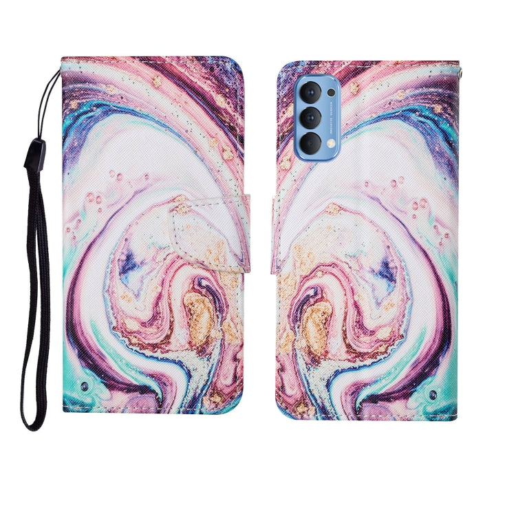 Painted Pattern Horizontal Flip Leathe Case, For OPPO Reno4, For OPPO Reno4 Lite, For OPPO F17 Pro