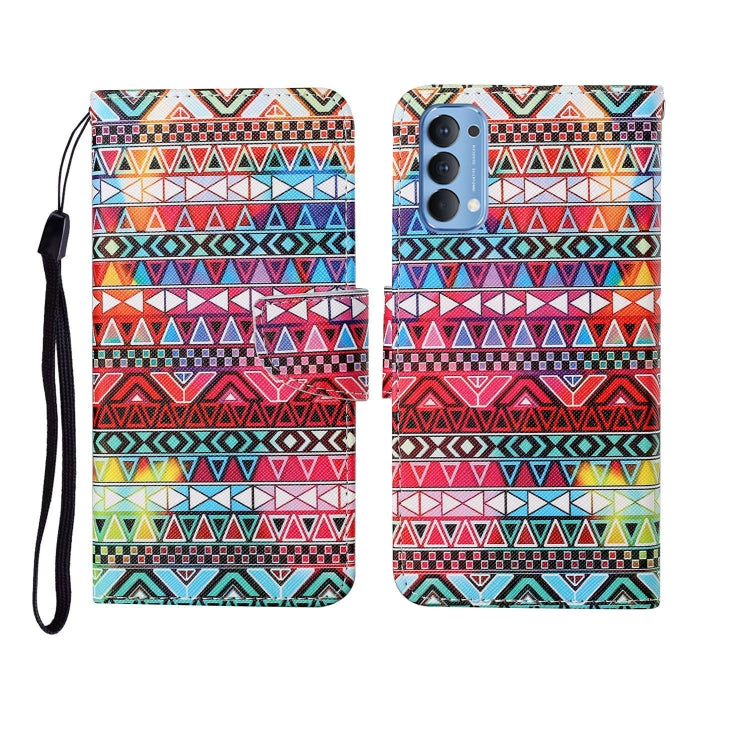Painted Pattern Horizontal Flip Leathe Case, For OPPO Reno4, For OPPO Reno4 Lite, For OPPO F17 Pro