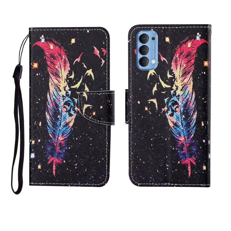 Painted Pattern Horizontal Flip Leathe Case, For OPPO Reno4, For OPPO Reno4 Lite, For OPPO F17 Pro