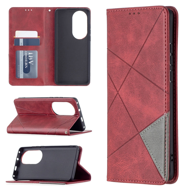 Rhombus Texture Horizontal Flip Magnetic Leather Case with Holder & Card Slots, For Xiaomi Redmi Note 10 Pro, For Huawei P50 Pro, For Huawei P50, For Samsung Galaxy A02