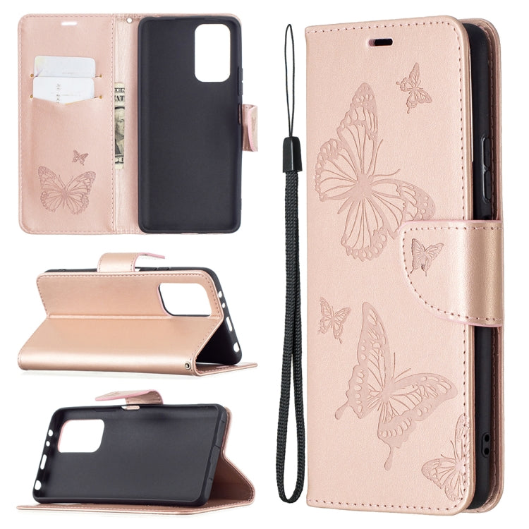 Two Butterflies Embossing Pattern Horizontal Flip Leather Case with Holder & Card Slot & Wallet & Lanyard, For LG K42, For Nokia C1 Plus, For Xiaomi Redmi Note 10 Pro, For Huawei P50, For Huawei P50 Pro, For Samsung Galaxy A32 4G