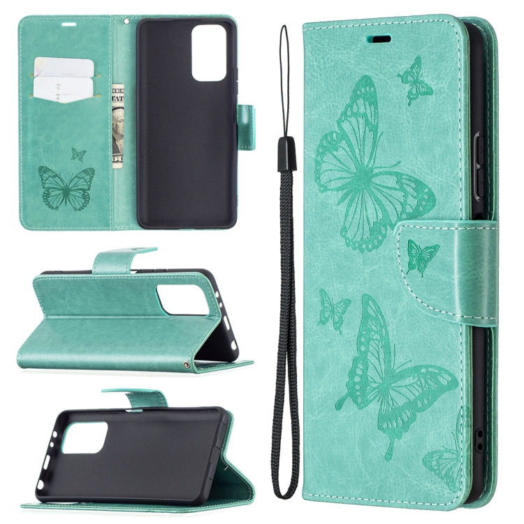 Two Butterflies Embossing Pattern Horizontal Flip Leather Case with Holder & Card Slot & Wallet & Lanyard, For LG K42, For Nokia C1 Plus, For Xiaomi Redmi Note 10 Pro, For Huawei P50, For Huawei P50 Pro, For Samsung Galaxy A32 4G