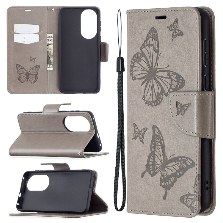 Two Butterflies Embossing Pattern Horizontal Flip Leather Case with Holder & Card Slot & Wallet & Lanyard, For LG K42, For Nokia C1 Plus, For Xiaomi Redmi Note 10 Pro, For Huawei P50, For Huawei P50 Pro, For Samsung Galaxy A32 4G