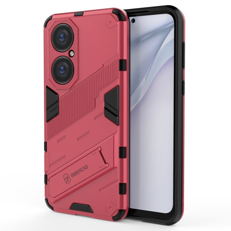 Punk Armor 2 in 1 PC + TPU Shockproof Case with Invisible Holder, For Huawei P50, For Huawei P50 Pro