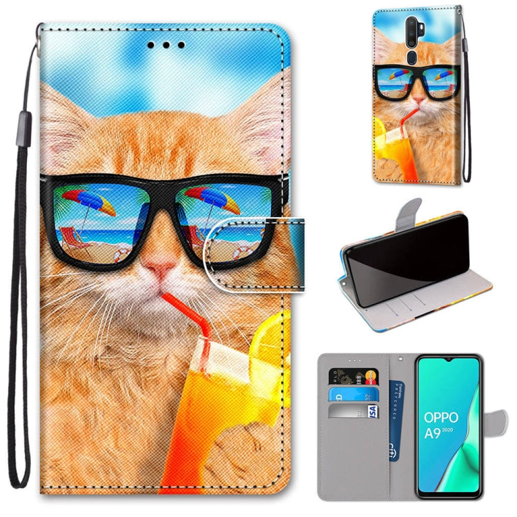 Coloured Drawing Cross Texture Horizontal Flip PU Leather Case with Holder & Card Slots & Wallet & Lanyard, For OPPO A9 (2020) / A5 (2020) / A11X / A11, For OPPO A15 / A15s