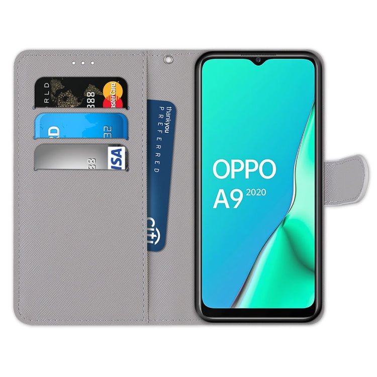 Coloured Drawing Cross Texture Horizontal Flip PU Leather Case with Holder & Card Slots & Wallet & Lanyard, For OPPO A9 (2020) / A5 (2020) / A11X / A11, For OPPO A15 / A15s