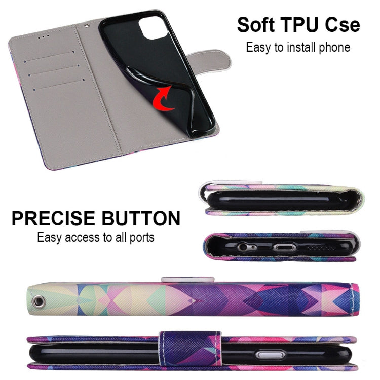 Coloured Drawing Cross Texture Horizontal Flip PU Leather Case with Holder & Card Slots & Wallet & Lanyard, For OPPO A9 (2020) / A5 (2020) / A11X / A11, For OPPO A15 / A15s