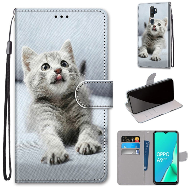 Coloured Drawing Cross Texture Horizontal Flip PU Leather Case with Holder & Card Slots & Wallet & Lanyard, For OPPO A9 (2020) / A5 (2020) / A11X / A11, For OPPO A15 / A15s