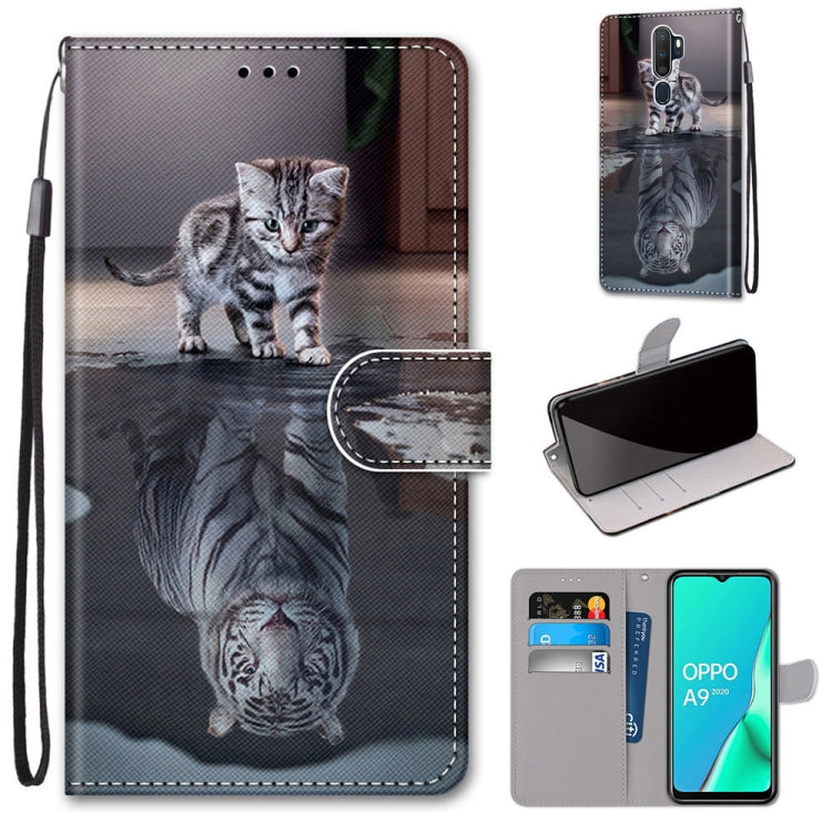 Coloured Drawing Cross Texture Horizontal Flip PU Leather Case with Holder & Card Slots & Wallet & Lanyard, For OPPO A9 (2020) / A5 (2020) / A11X / A11, For OPPO A15 / A15s