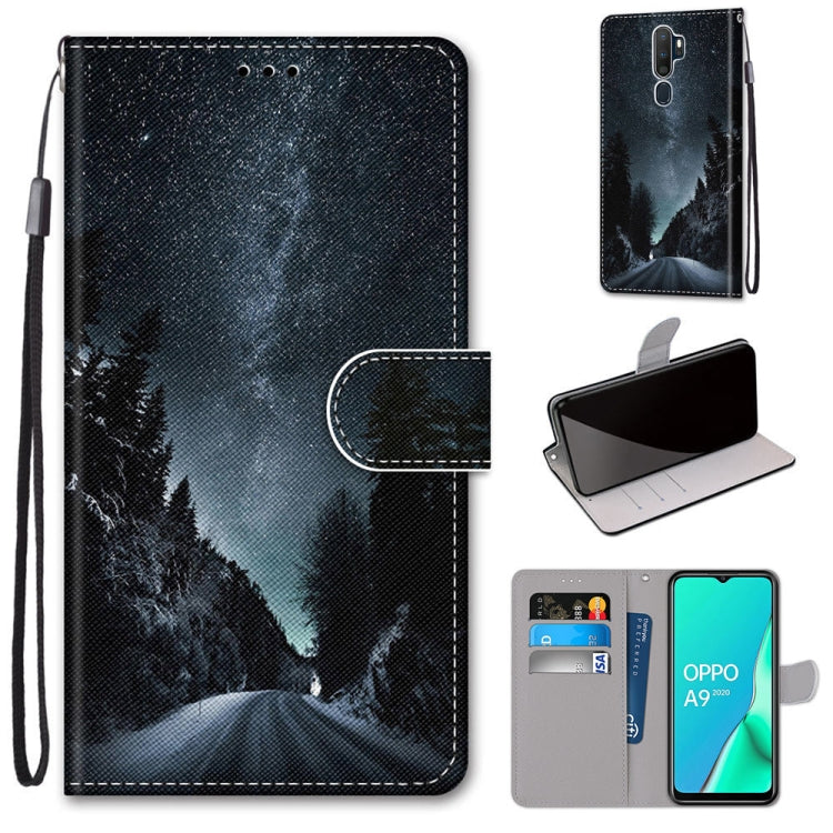 Coloured Drawing Cross Texture Horizontal Flip PU Leather Case with Holder & Card Slots & Wallet & Lanyard, For OPPO A9 (2020) / A5 (2020) / A11X / A11, For OPPO A15 / A15s