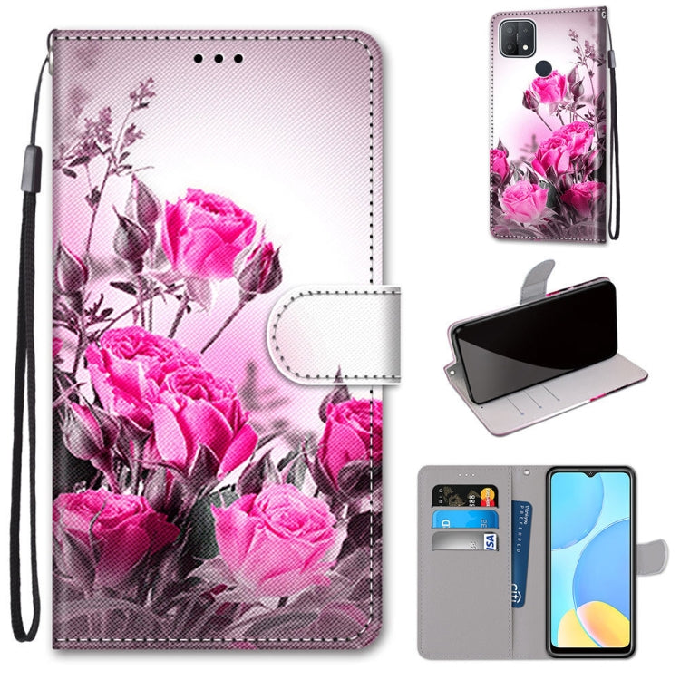 Coloured Drawing Cross Texture Horizontal Flip PU Leather Case with Holder & Card Slots & Wallet & Lanyard, For OPPO A9 (2020) / A5 (2020) / A11X / A11, For OPPO A15 / A15s