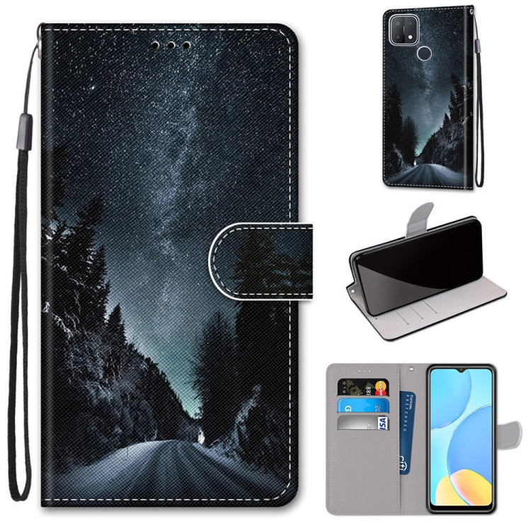 Coloured Drawing Cross Texture Horizontal Flip PU Leather Case with Holder & Card Slots & Wallet & Lanyard, For OPPO A9 (2020) / A5 (2020) / A11X / A11, For OPPO A15 / A15s