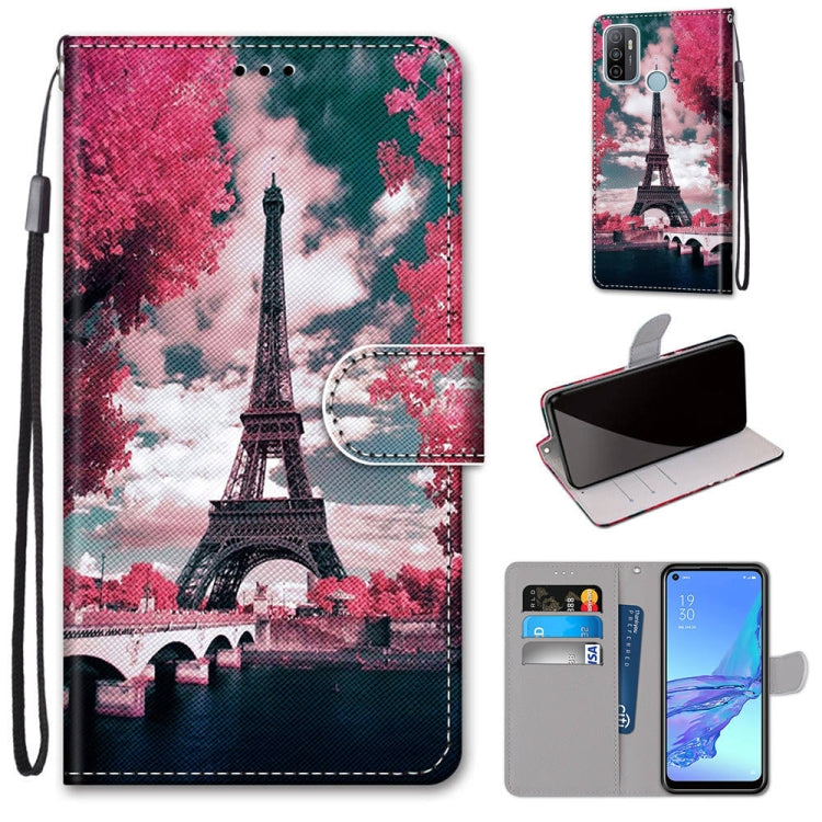 Coloured Drawing Cross Texture Horizontal Flip PU Leather Case with Holder & Card Slots & Wallet & Lanyard, For OPPO A53 4G(2020) / A53s / A32 / A33 (2020), For OPPO F17 Pro / A93 4G / Reno4 Lite / Reno4 F