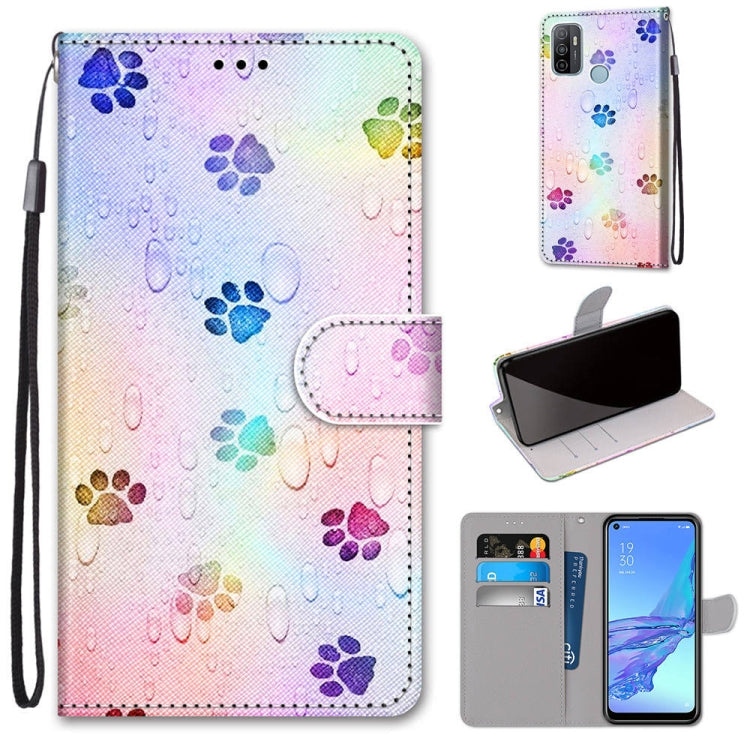 Coloured Drawing Cross Texture Horizontal Flip PU Leather Case with Holder & Card Slots & Wallet & Lanyard, For OPPO A53 4G(2020) / A53s / A32 / A33 (2020), For OPPO F17 Pro / A93 4G / Reno4 Lite / Reno4 F