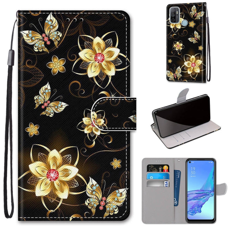 Coloured Drawing Cross Texture Horizontal Flip PU Leather Case with Holder & Card Slots & Wallet & Lanyard, For OPPO A53 4G(2020) / A53s / A32 / A33 (2020), For OPPO F17 Pro / A93 4G / Reno4 Lite / Reno4 F