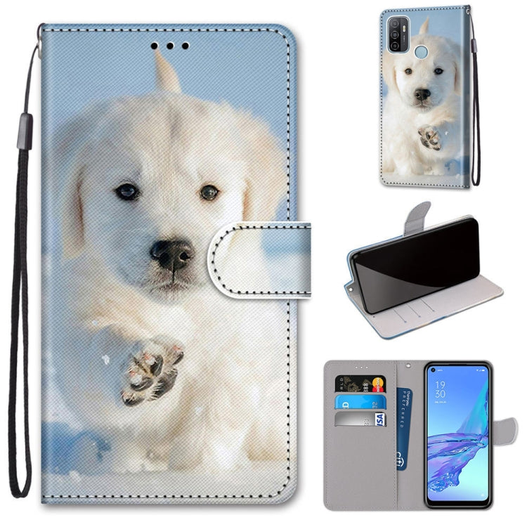 Coloured Drawing Cross Texture Horizontal Flip PU Leather Case with Holder & Card Slots & Wallet & Lanyard, For OPPO A53 4G(2020) / A53s / A32 / A33 (2020), For OPPO F17 Pro / A93 4G / Reno4 Lite / Reno4 F