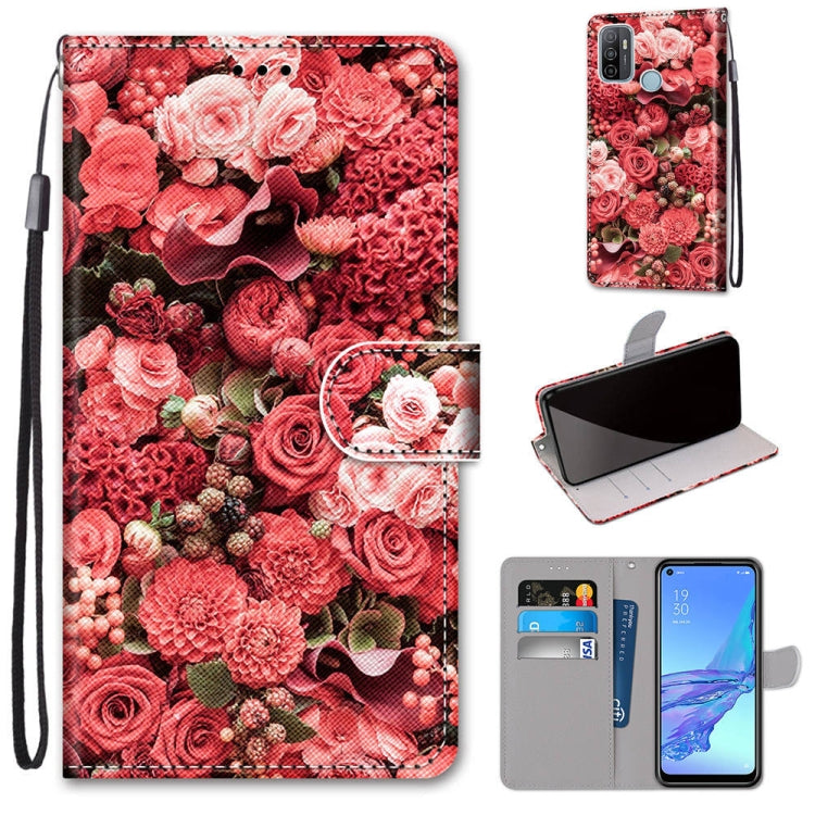 Coloured Drawing Cross Texture Horizontal Flip PU Leather Case with Holder & Card Slots & Wallet & Lanyard, For OPPO A53 4G(2020) / A53s / A32 / A33 (2020), For OPPO F17 Pro / A93 4G / Reno4 Lite / Reno4 F
