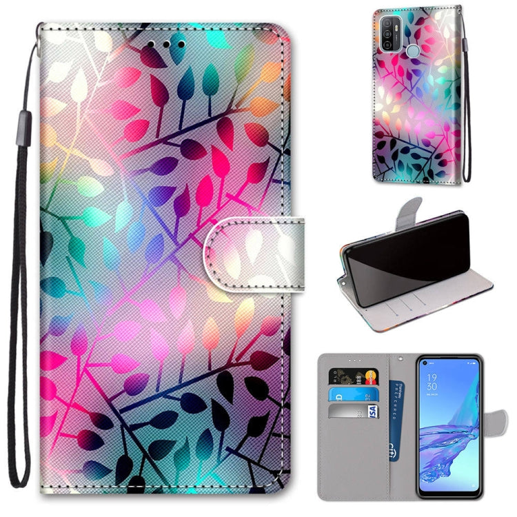 Coloured Drawing Cross Texture Horizontal Flip PU Leather Case with Holder & Card Slots & Wallet & Lanyard, For OPPO A53 4G(2020) / A53s / A32 / A33 (2020), For OPPO F17 Pro / A93 4G / Reno4 Lite / Reno4 F