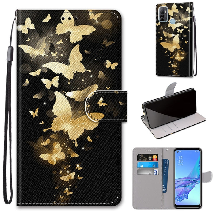 Coloured Drawing Cross Texture Horizontal Flip PU Leather Case with Holder & Card Slots & Wallet & Lanyard, For OPPO A53 4G(2020) / A53s / A32 / A33 (2020), For OPPO F17 Pro / A93 4G / Reno4 Lite / Reno4 F