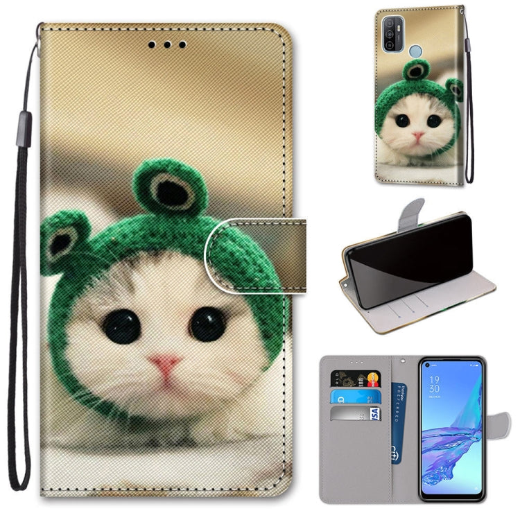 Coloured Drawing Cross Texture Horizontal Flip PU Leather Case with Holder & Card Slots & Wallet & Lanyard, For OPPO A53 4G(2020) / A53s / A32 / A33 (2020), For OPPO F17 Pro / A93 4G / Reno4 Lite / Reno4 F