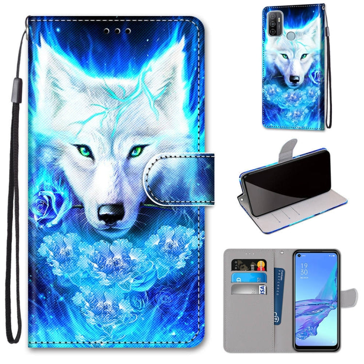 Coloured Drawing Cross Texture Horizontal Flip PU Leather Case with Holder & Card Slots & Wallet & Lanyard, For OPPO A53 4G(2020) / A53s / A32 / A33 (2020), For OPPO F17 Pro / A93 4G / Reno4 Lite / Reno4 F
