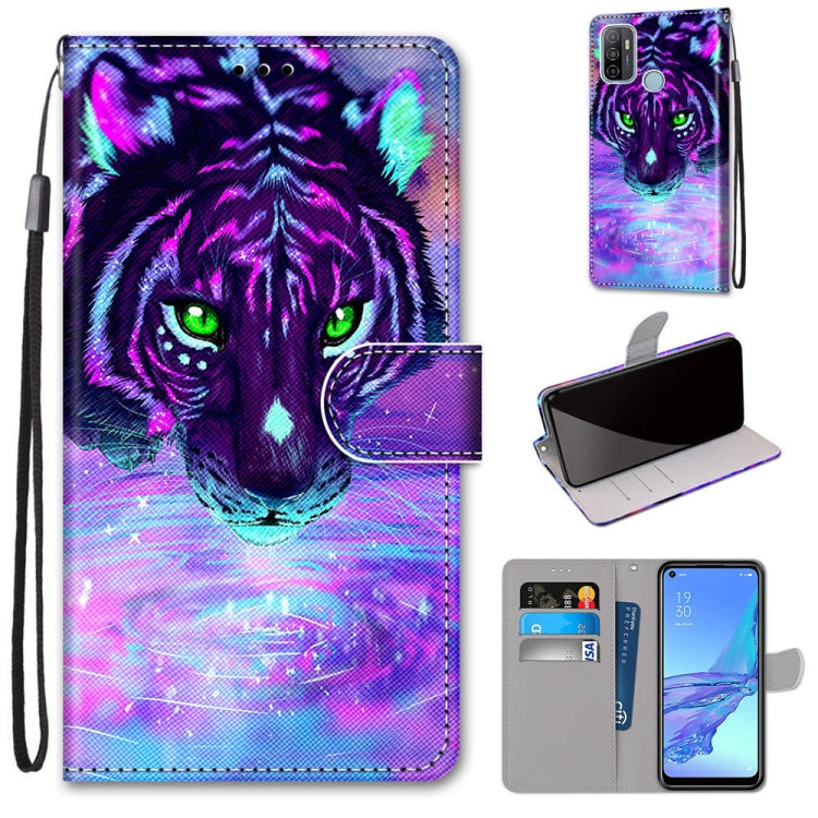 Coloured Drawing Cross Texture Horizontal Flip PU Leather Case with Holder & Card Slots & Wallet & Lanyard, For OPPO A53 4G(2020) / A53s / A32 / A33 (2020), For OPPO F17 Pro / A93 4G / Reno4 Lite / Reno4 F