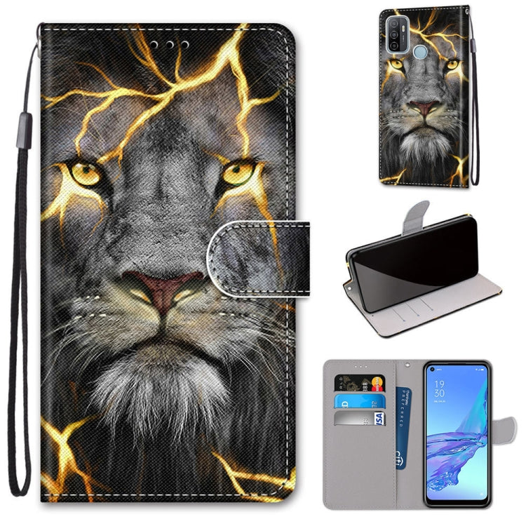 Coloured Drawing Cross Texture Horizontal Flip PU Leather Case with Holder & Card Slots & Wallet & Lanyard, For OPPO A53 4G(2020) / A53s / A32 / A33 (2020), For OPPO F17 Pro / A93 4G / Reno4 Lite / Reno4 F