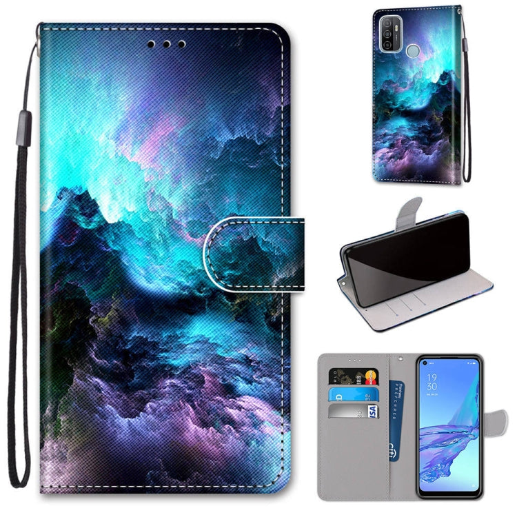 Coloured Drawing Cross Texture Horizontal Flip PU Leather Case with Holder & Card Slots & Wallet & Lanyard, For OPPO A53 4G(2020) / A53s / A32 / A33 (2020), For OPPO F17 Pro / A93 4G / Reno4 Lite / Reno4 F