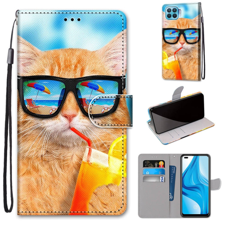 Coloured Drawing Cross Texture Horizontal Flip PU Leather Case with Holder & Card Slots & Wallet & Lanyard, For OPPO A53 4G(2020) / A53s / A32 / A33 (2020), For OPPO F17 Pro / A93 4G / Reno4 Lite / Reno4 F