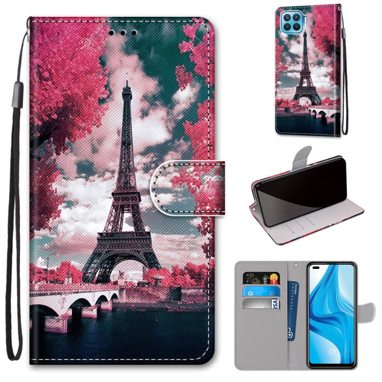 Coloured Drawing Cross Texture Horizontal Flip PU Leather Case with Holder & Card Slots & Wallet & Lanyard, For OPPO A53 4G(2020) / A53s / A32 / A33 (2020), For OPPO F17 Pro / A93 4G / Reno4 Lite / Reno4 F