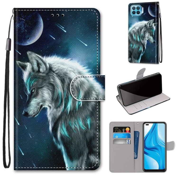 Coloured Drawing Cross Texture Horizontal Flip PU Leather Case with Holder & Card Slots & Wallet & Lanyard, For OPPO A53 4G(2020) / A53s / A32 / A33 (2020), For OPPO F17 Pro / A93 4G / Reno4 Lite / Reno4 F