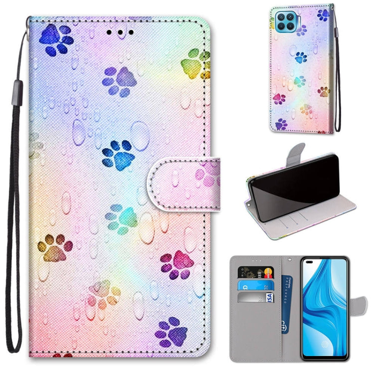 Coloured Drawing Cross Texture Horizontal Flip PU Leather Case with Holder & Card Slots & Wallet & Lanyard, For OPPO A53 4G(2020) / A53s / A32 / A33 (2020), For OPPO F17 Pro / A93 4G / Reno4 Lite / Reno4 F