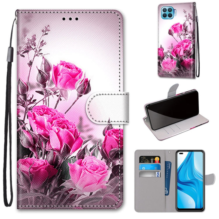 Coloured Drawing Cross Texture Horizontal Flip PU Leather Case with Holder & Card Slots & Wallet & Lanyard, For OPPO A53 4G(2020) / A53s / A32 / A33 (2020), For OPPO F17 Pro / A93 4G / Reno4 Lite / Reno4 F