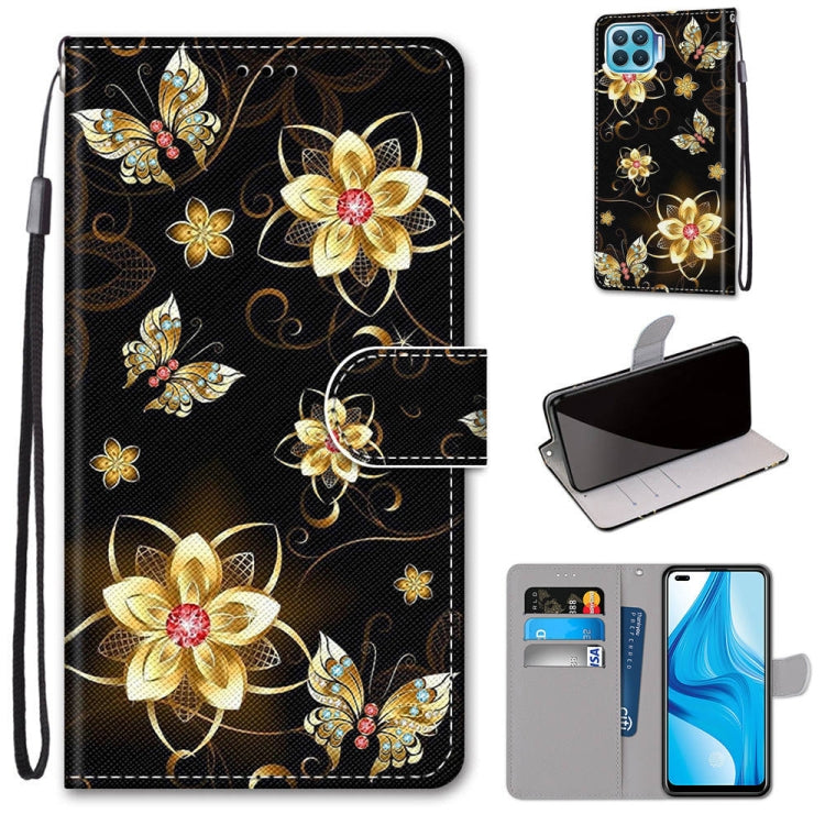 Coloured Drawing Cross Texture Horizontal Flip PU Leather Case with Holder & Card Slots & Wallet & Lanyard, For OPPO A53 4G(2020) / A53s / A32 / A33 (2020), For OPPO F17 Pro / A93 4G / Reno4 Lite / Reno4 F