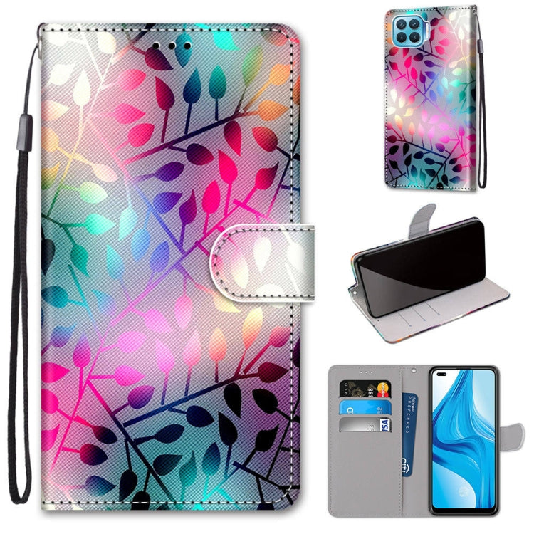Coloured Drawing Cross Texture Horizontal Flip PU Leather Case with Holder & Card Slots & Wallet & Lanyard, For OPPO A53 4G(2020) / A53s / A32 / A33 (2020), For OPPO F17 Pro / A93 4G / Reno4 Lite / Reno4 F