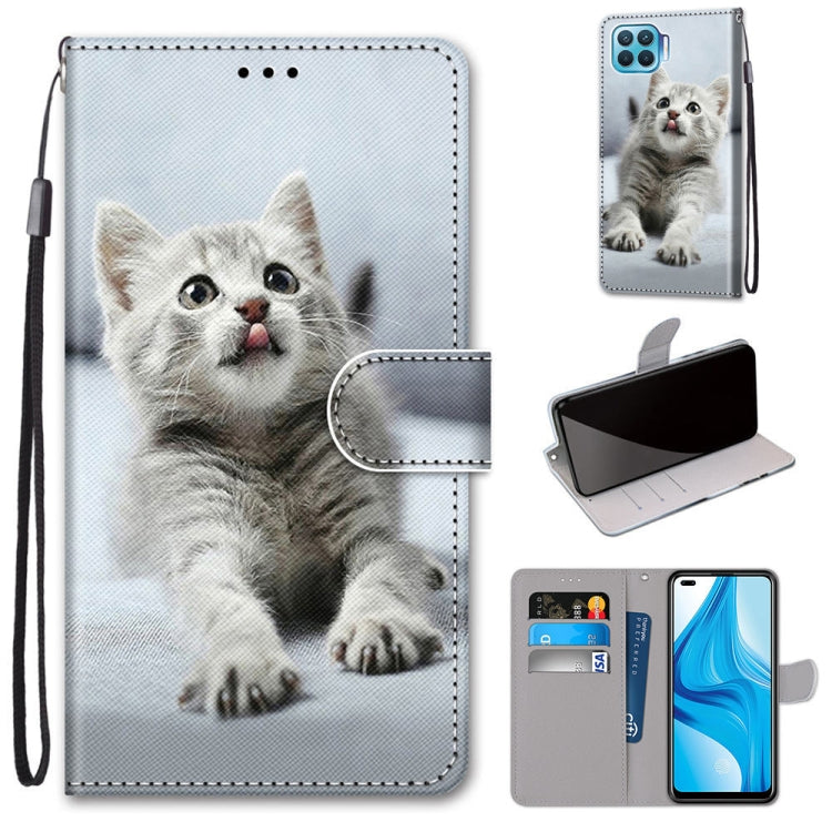 Coloured Drawing Cross Texture Horizontal Flip PU Leather Case with Holder & Card Slots & Wallet & Lanyard, For OPPO A53 4G(2020) / A53s / A32 / A33 (2020), For OPPO F17 Pro / A93 4G / Reno4 Lite / Reno4 F