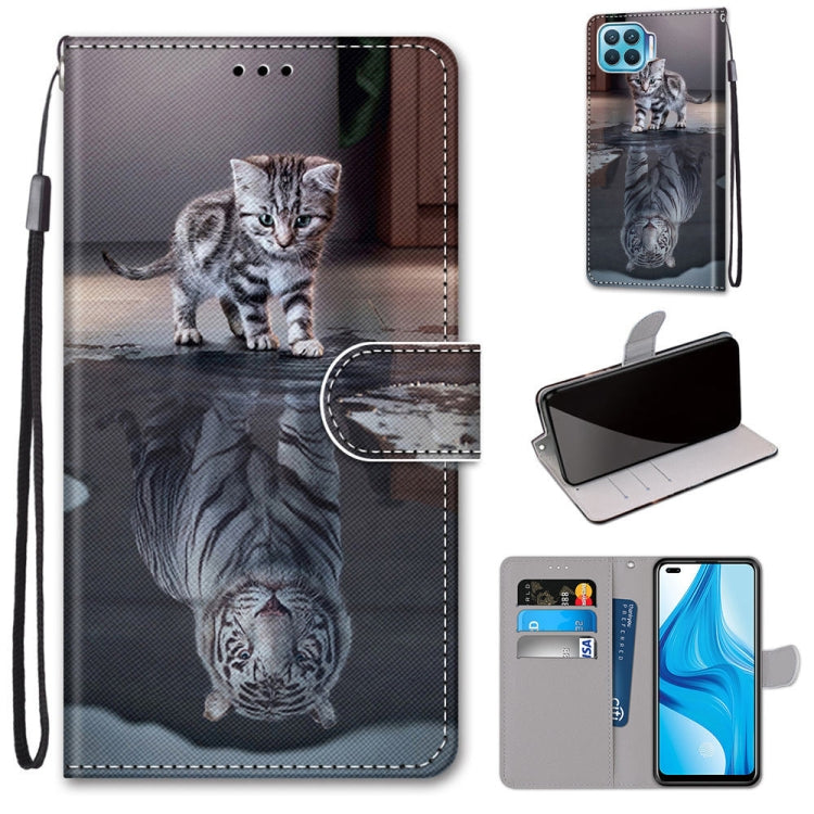 Coloured Drawing Cross Texture Horizontal Flip PU Leather Case with Holder & Card Slots & Wallet & Lanyard, For OPPO A53 4G(2020) / A53s / A32 / A33 (2020), For OPPO F17 Pro / A93 4G / Reno4 Lite / Reno4 F