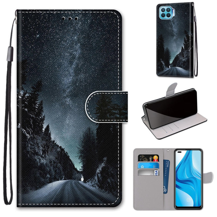 Coloured Drawing Cross Texture Horizontal Flip PU Leather Case with Holder & Card Slots & Wallet & Lanyard, For OPPO A53 4G(2020) / A53s / A32 / A33 (2020), For OPPO F17 Pro / A93 4G / Reno4 Lite / Reno4 F