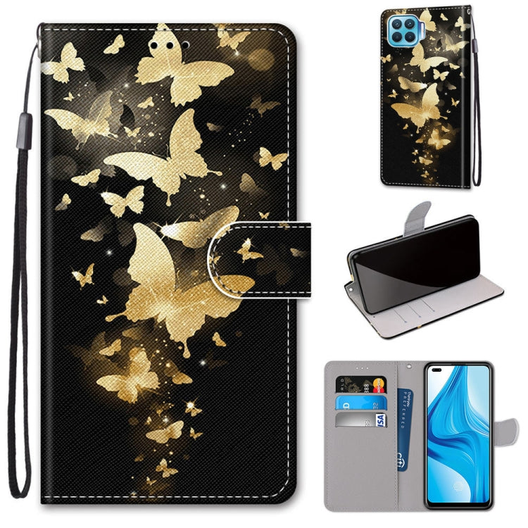 Coloured Drawing Cross Texture Horizontal Flip PU Leather Case with Holder & Card Slots & Wallet & Lanyard, For OPPO A53 4G(2020) / A53s / A32 / A33 (2020), For OPPO F17 Pro / A93 4G / Reno4 Lite / Reno4 F