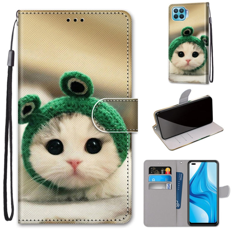 Coloured Drawing Cross Texture Horizontal Flip PU Leather Case with Holder & Card Slots & Wallet & Lanyard, For OPPO A53 4G(2020) / A53s / A32 / A33 (2020), For OPPO F17 Pro / A93 4G / Reno4 Lite / Reno4 F